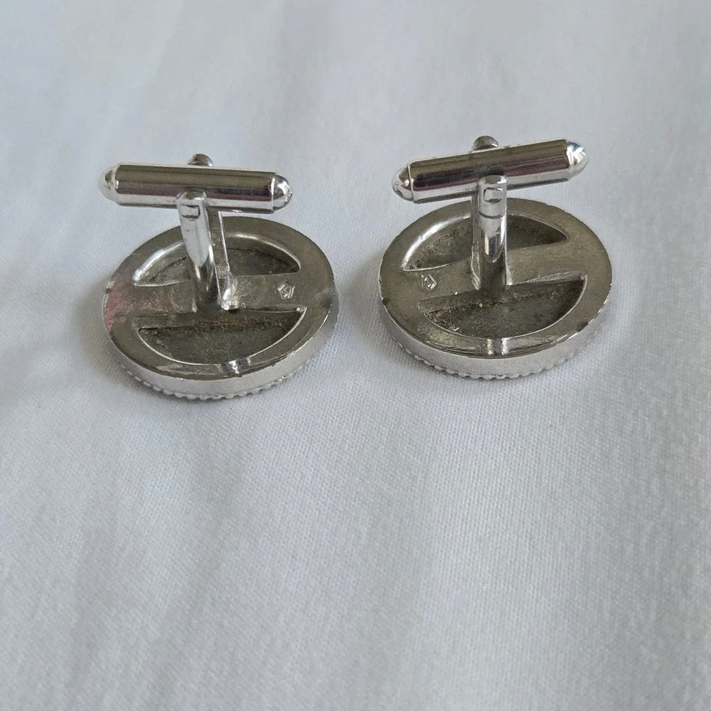 VTG Buffalo Nickel Cufflinks OS Mens Silver Coin Jewelry Five Cents Western USA